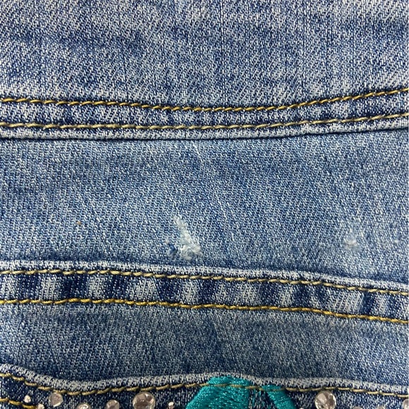 Dereon by Beyoncé Ladies Straight Leg Jeans Size 11/12 Embellished Fleur de Lis - Picture 8 of 9